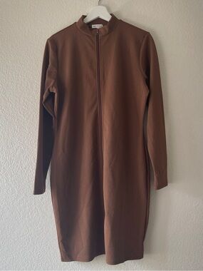 Heart Hips Rust Brown Zip-Front Knit Top, 2XL